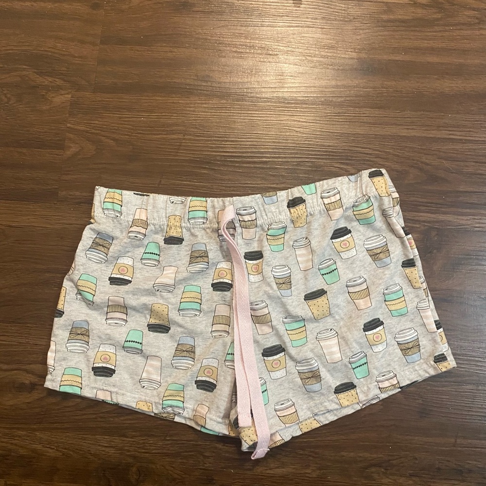 Coffee Cup Print Lounge Shorts